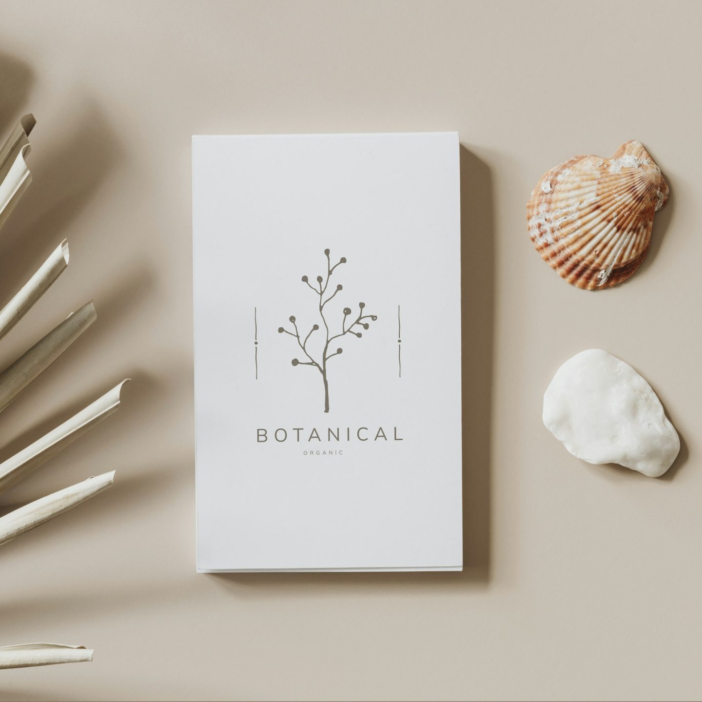 Flyer mockup on a beige background