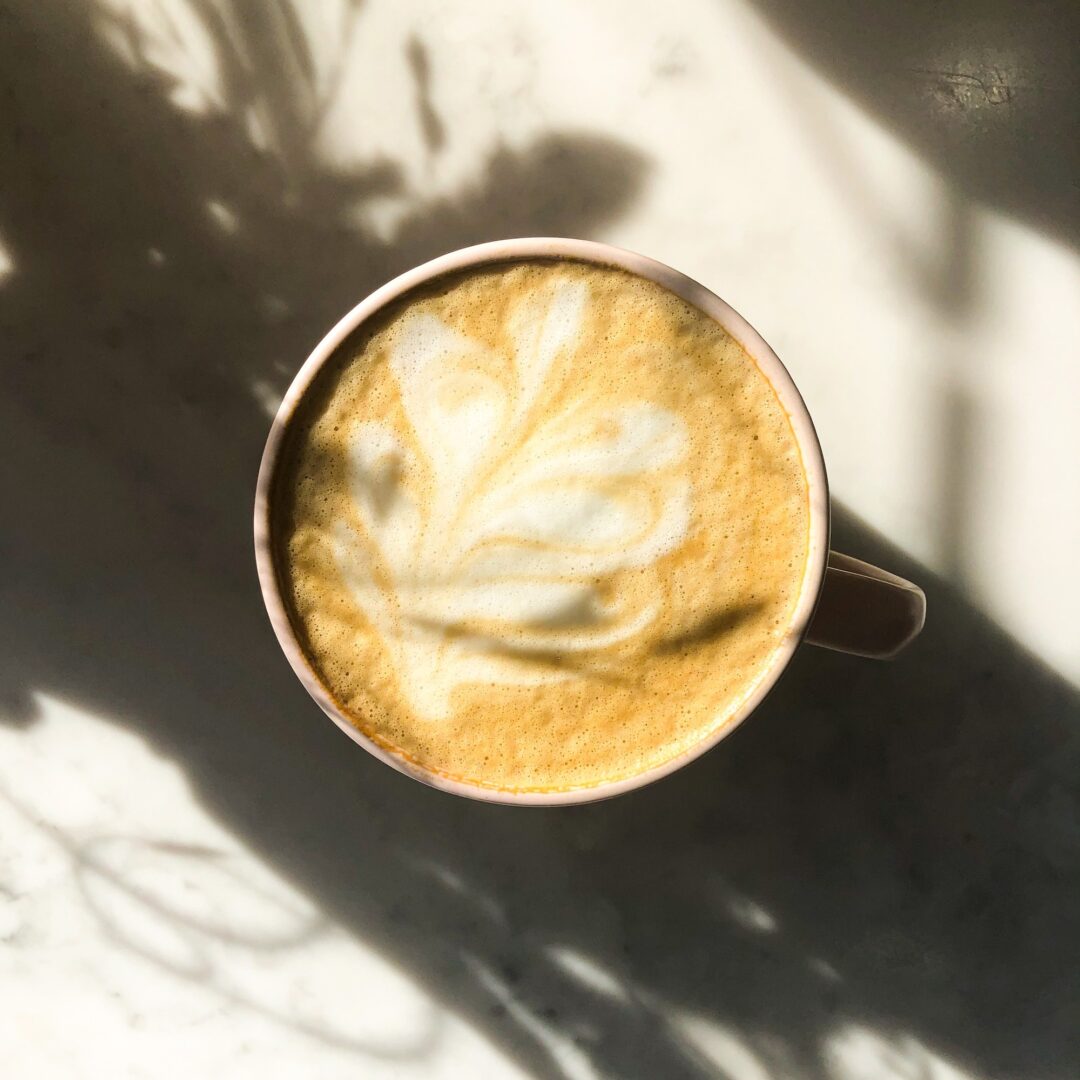 Coffee cup with beautiful shadows