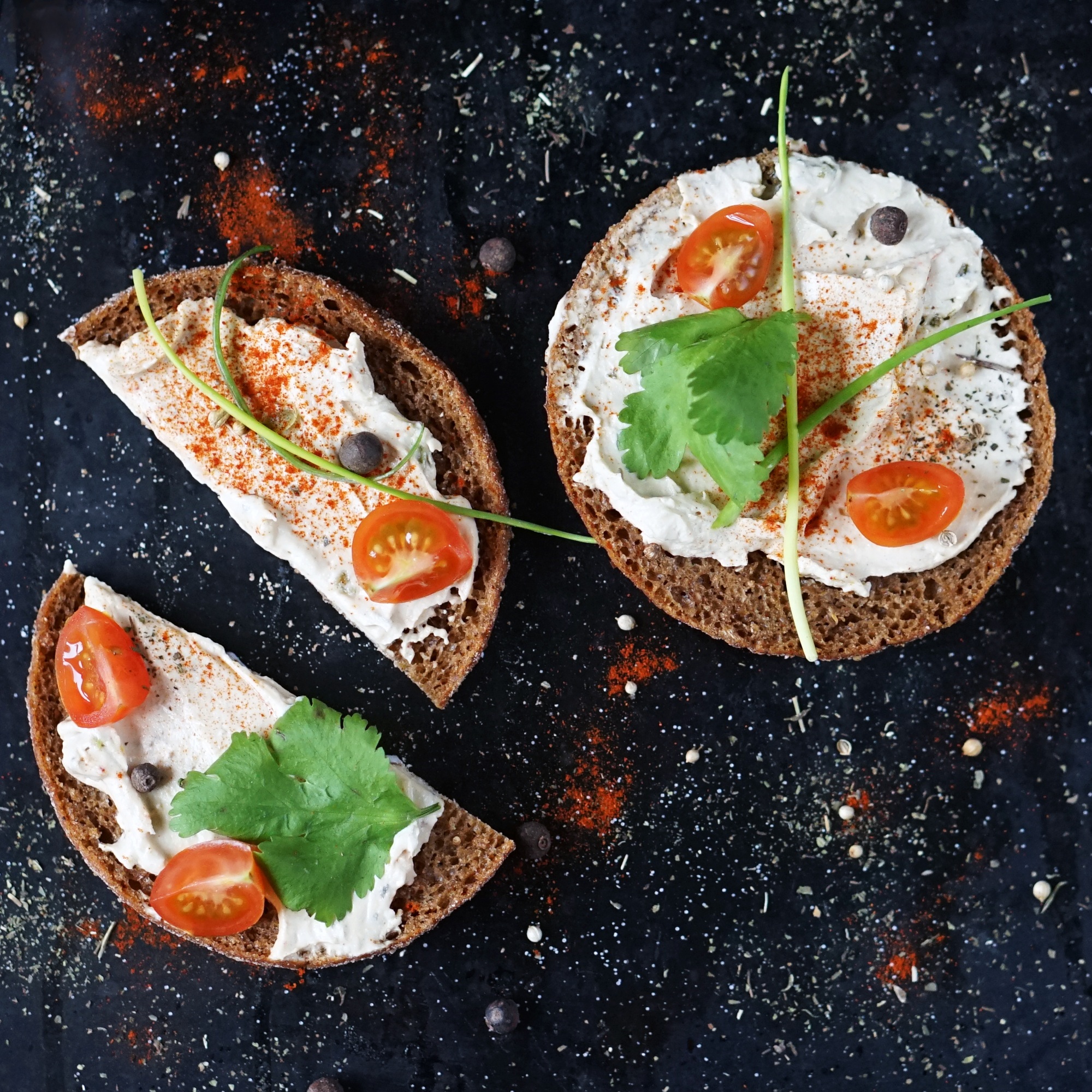 The humus sandwiches
