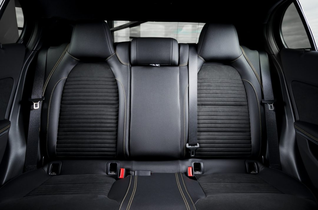 Back passenger seats in modern luxury car