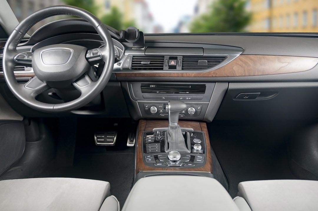 Dark luxury car Interior