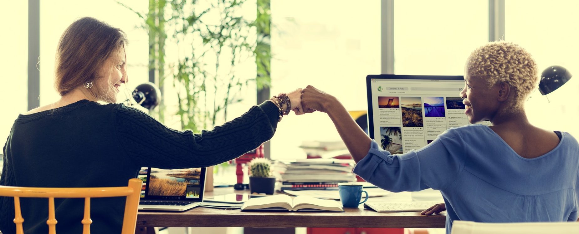 Fist Bump Corporate Colleagues Teamwork Office Concept