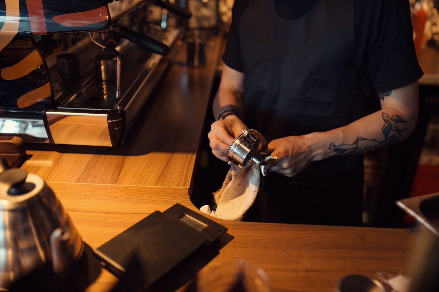 Barista at work in a coffee shop