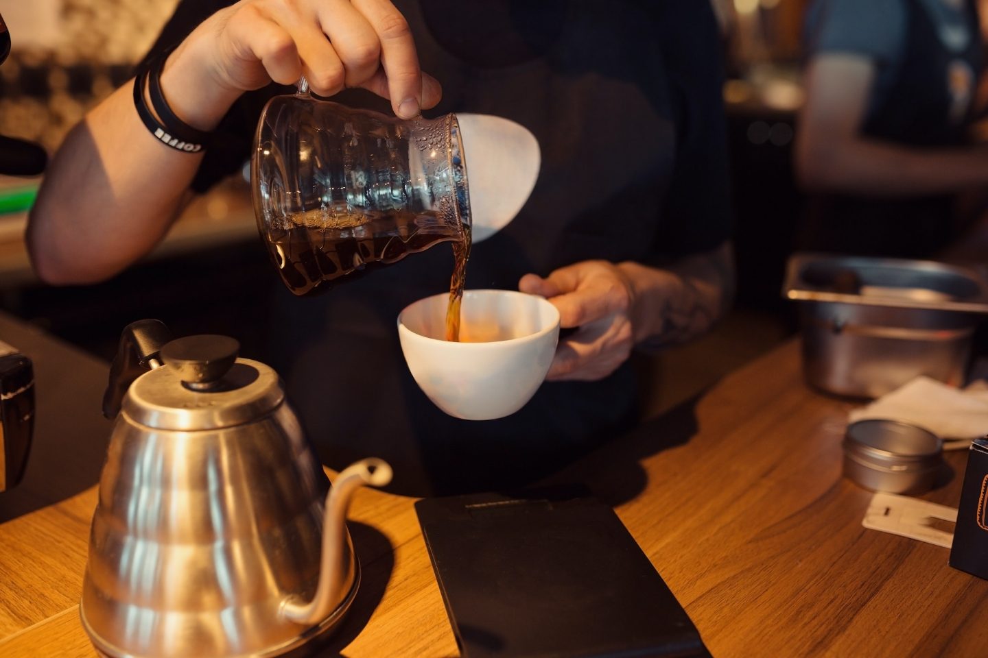 Barista at work in a coffee shop