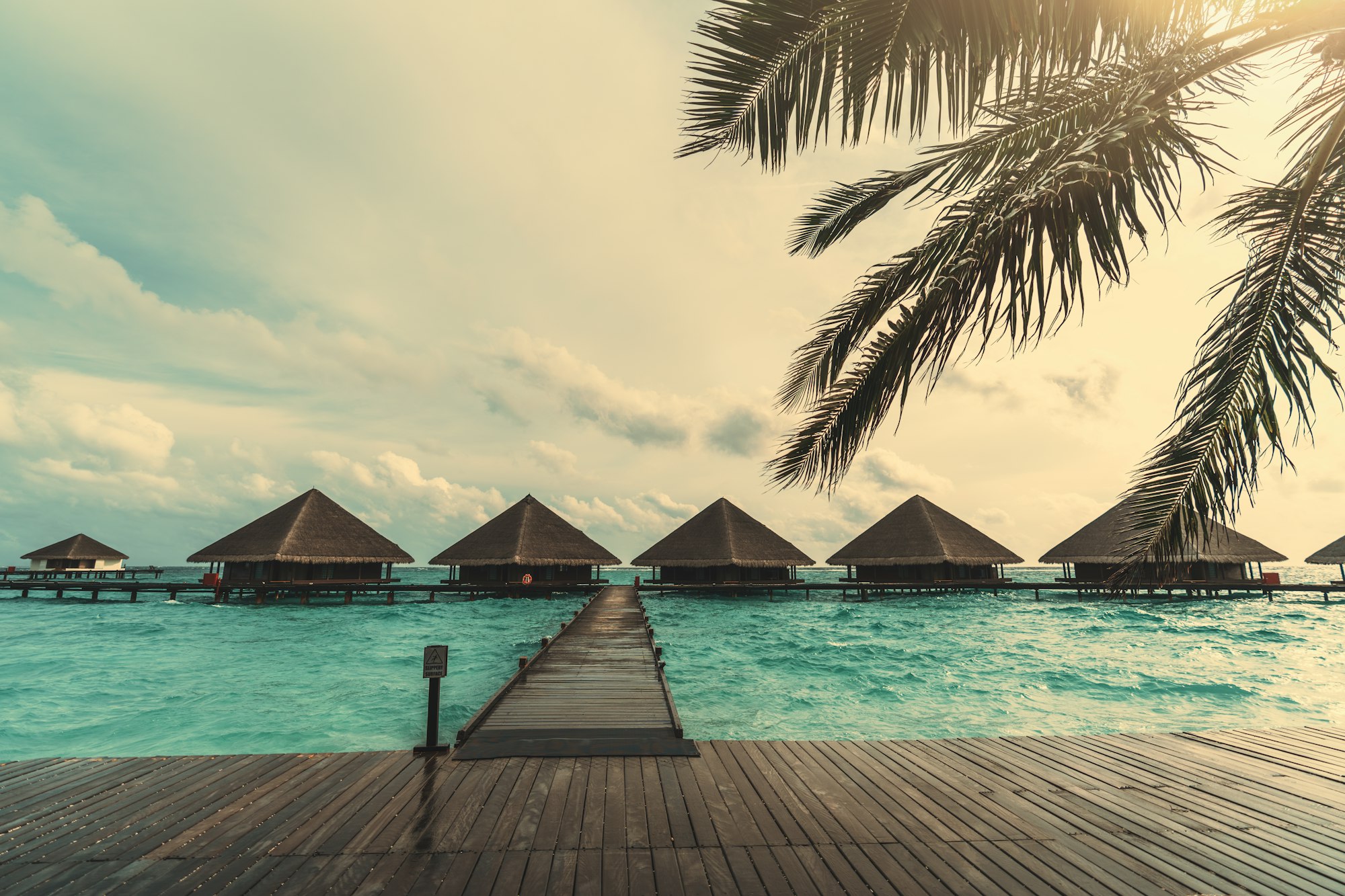 Group of triangle cottages, Maldives