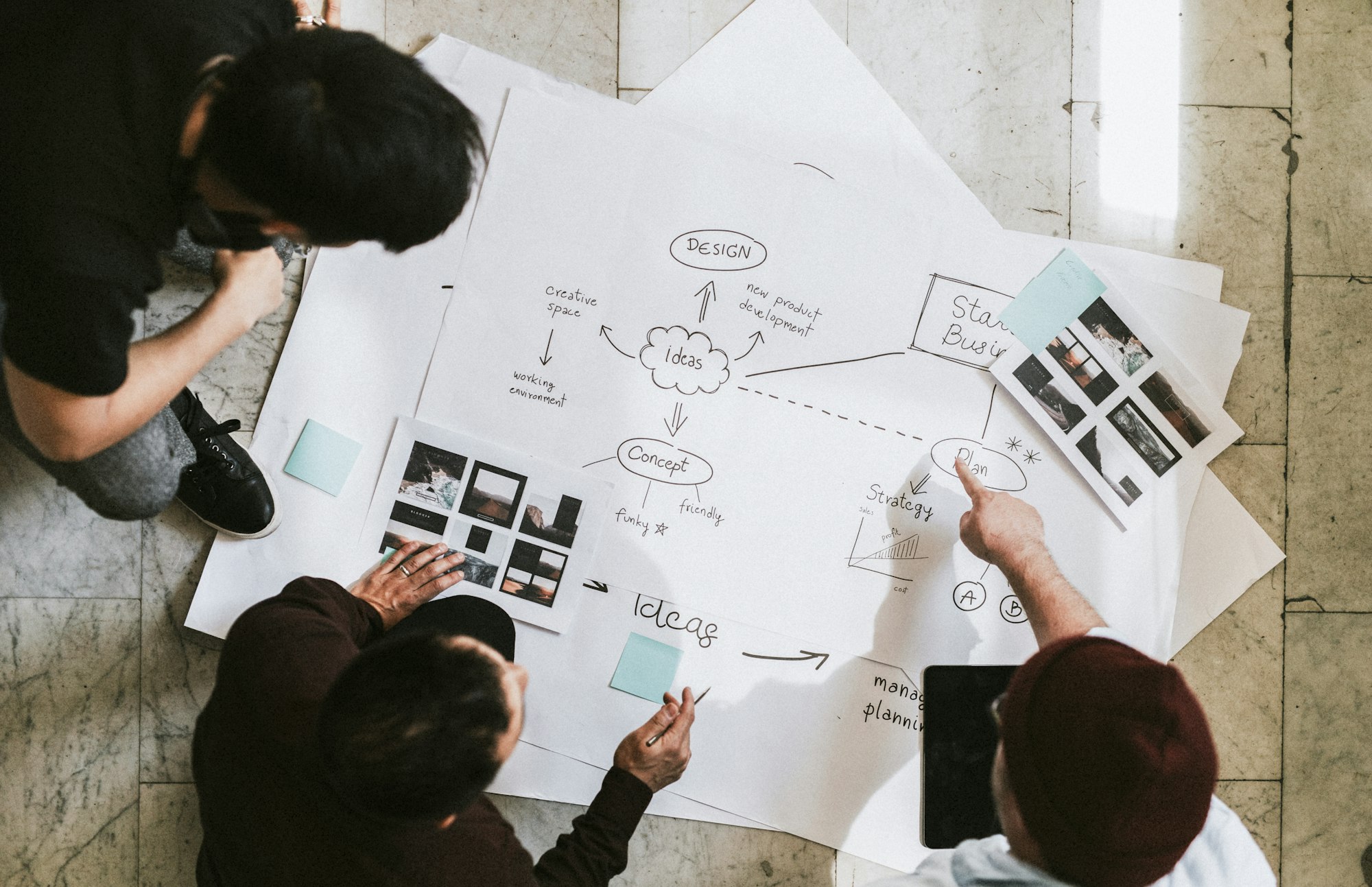 Startup team working on a project