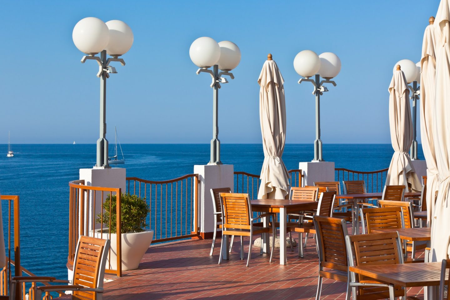 Outdoor Cafe with Sea View