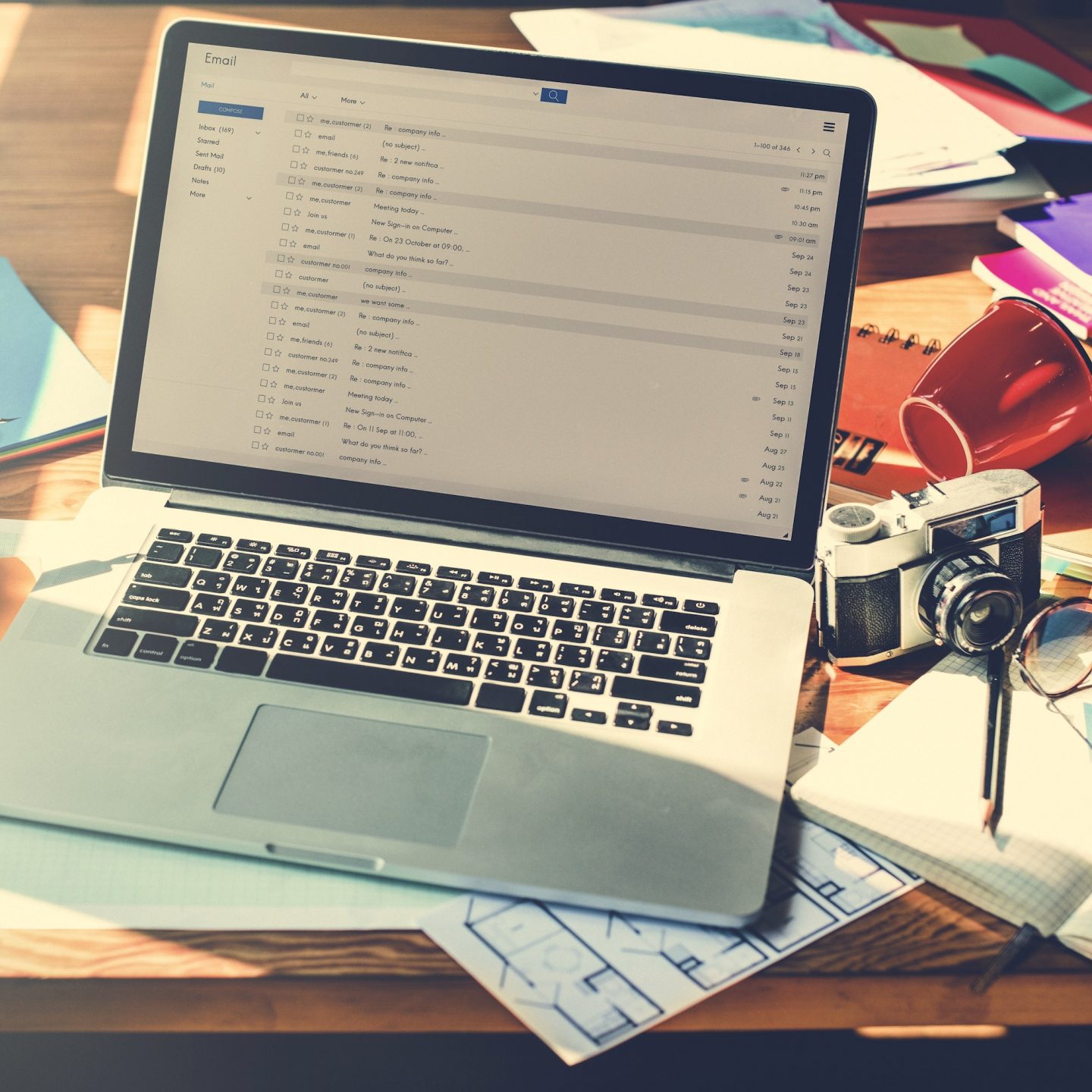 Email Correspondence Wireless Communication Concept