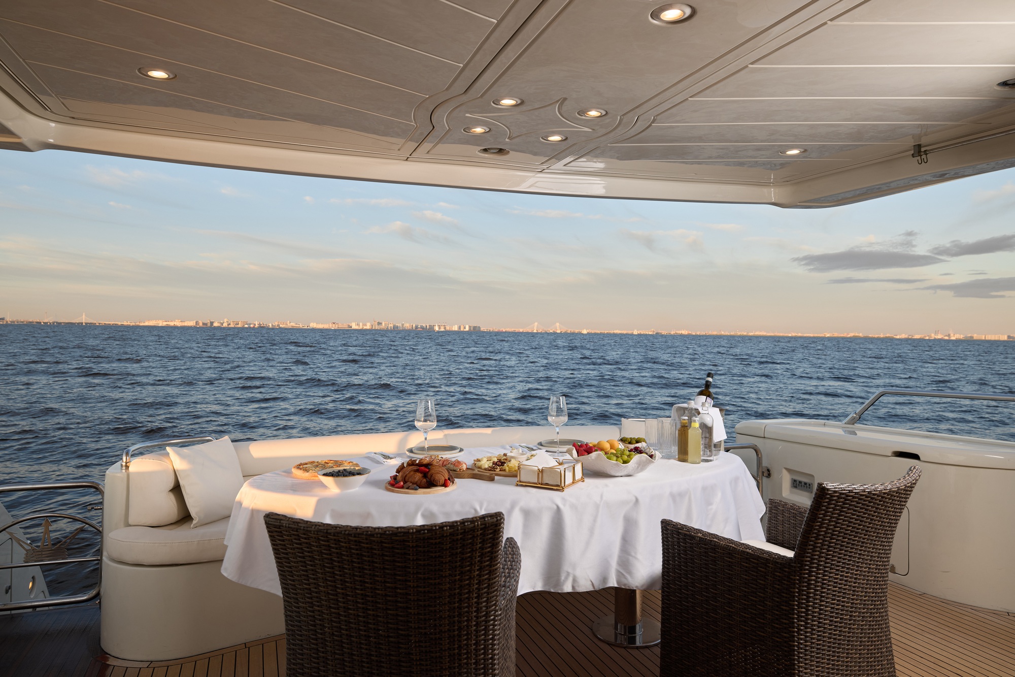 Discover an Elegant Dining Experience on a Luxury Yacht with a Stunning Oceanview