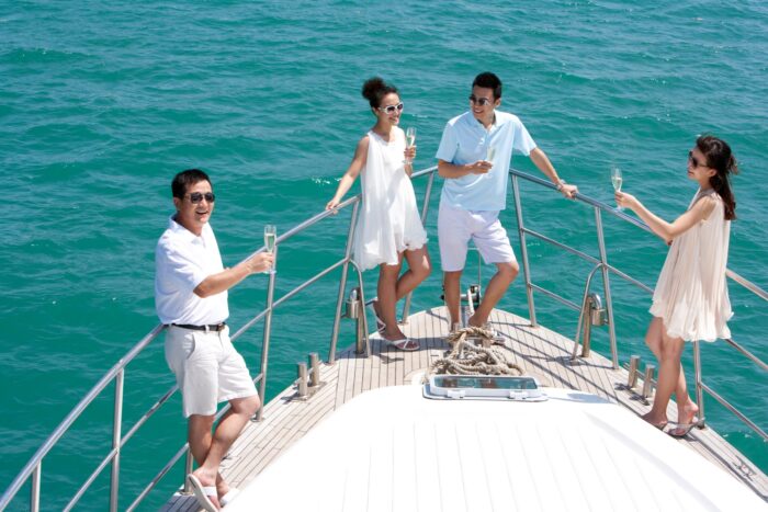 Friends Relaxing on a Yacht