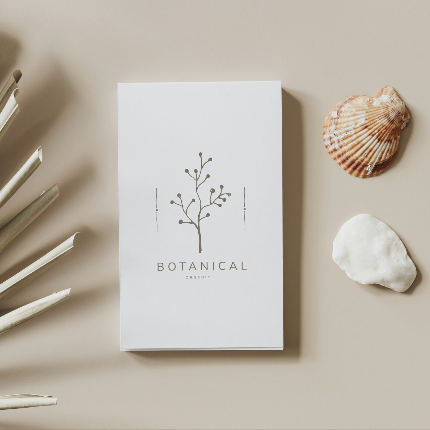 Flyer mockup on a beige background